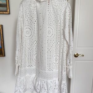 NWT H&M White Eyelet Tunic Dress XS